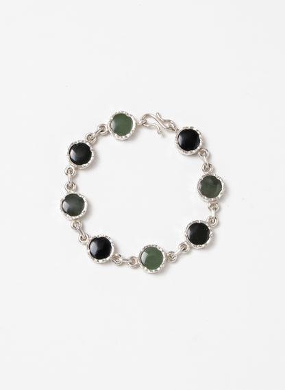 8 Stone Pounamu Bracelet - Sterling Silver