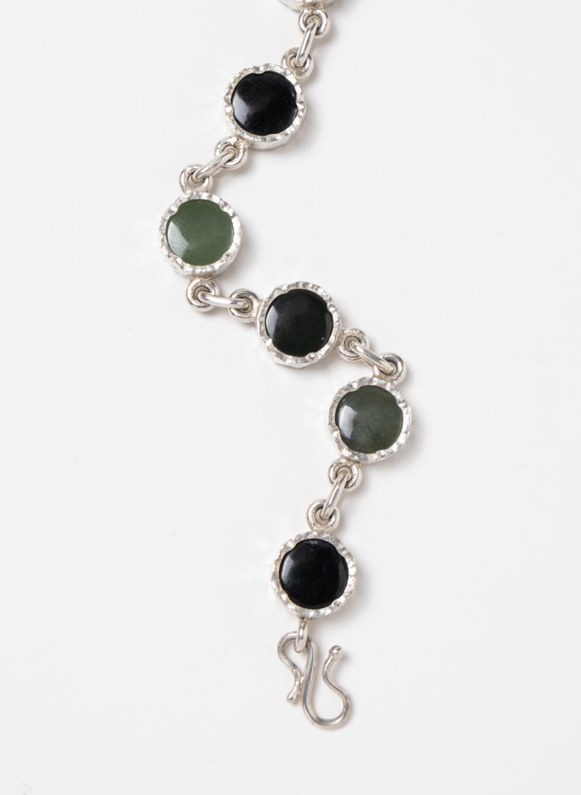 8 Stone Pounamu Bracelet - Sterling Silver