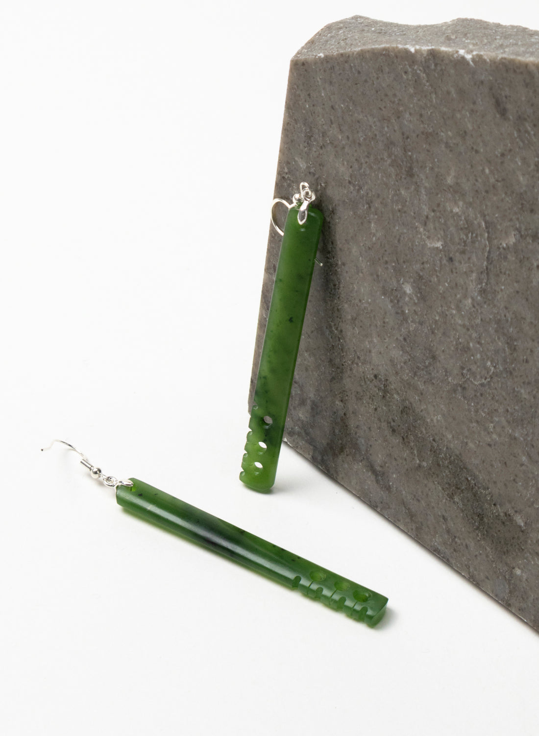 Notched Pounamu Earrings