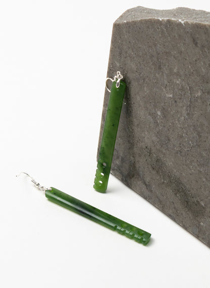 Notched Pounamu Earrings