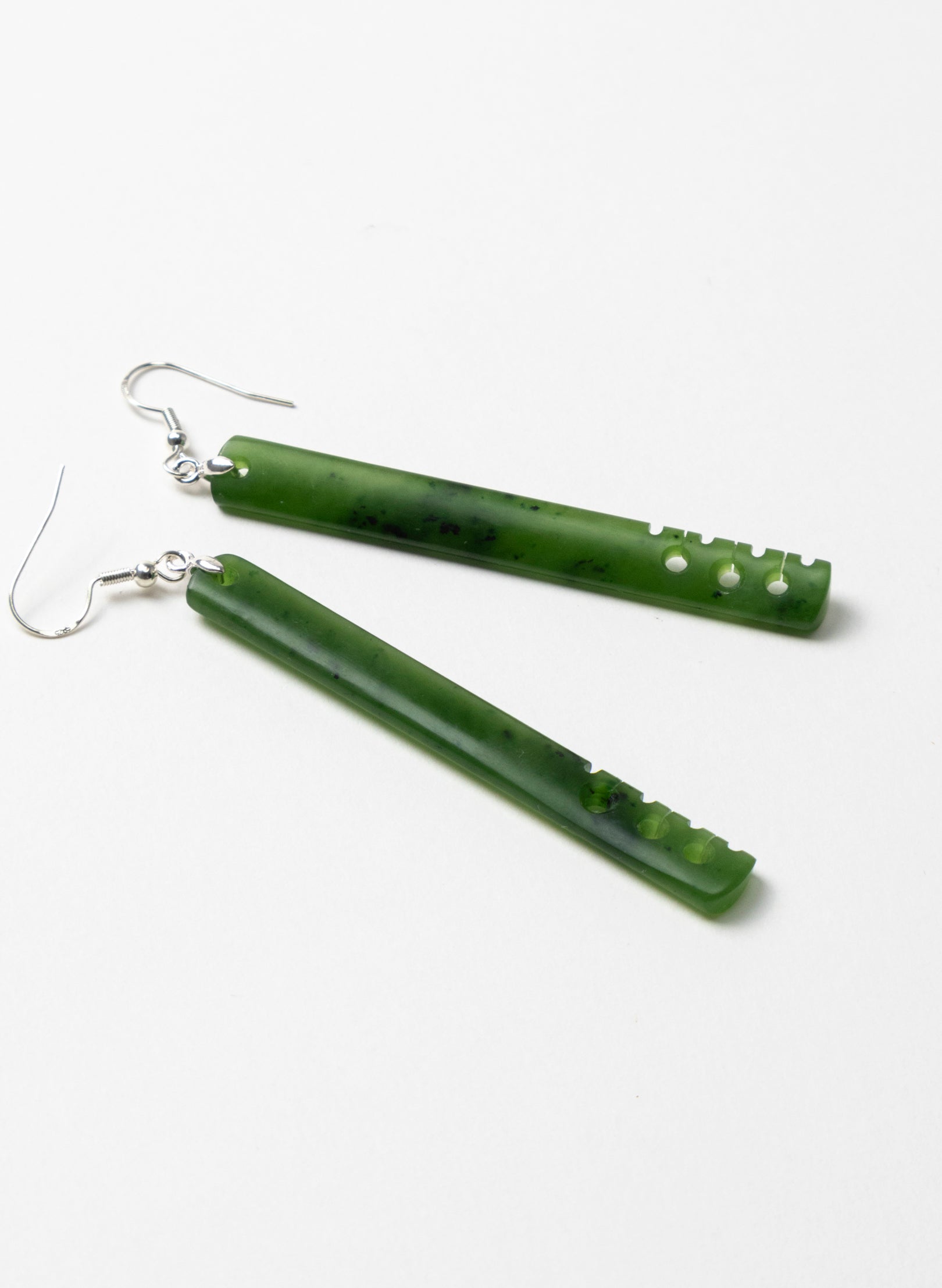 Notched Pounamu Earrings