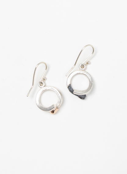 Curled Burnt &amp; Live Match Earrings - Sterling Silver &amp; Rose Gold