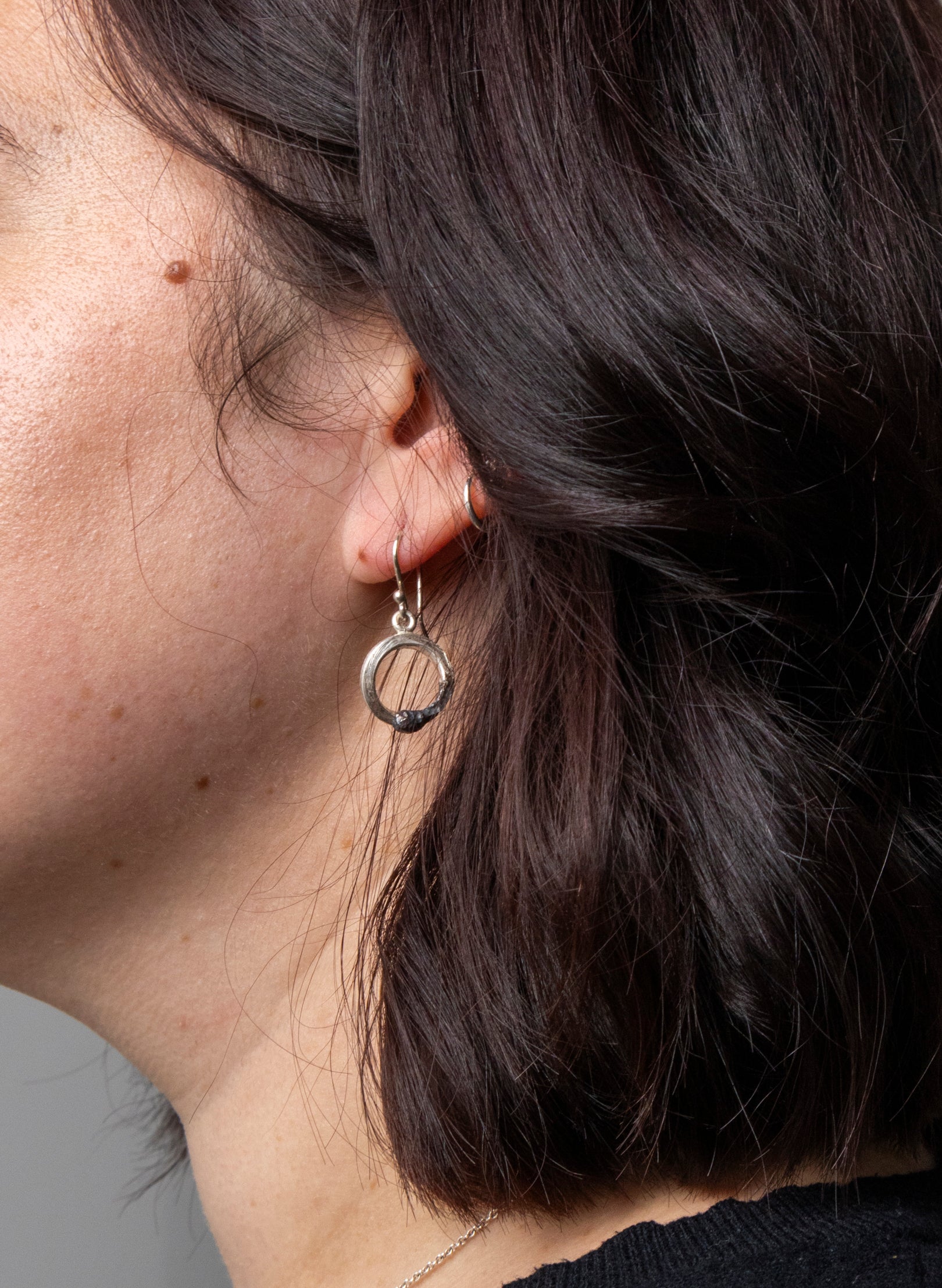Curled Burnt &amp; Live Match Earrings - Sterling Silver &amp; Rose Gold