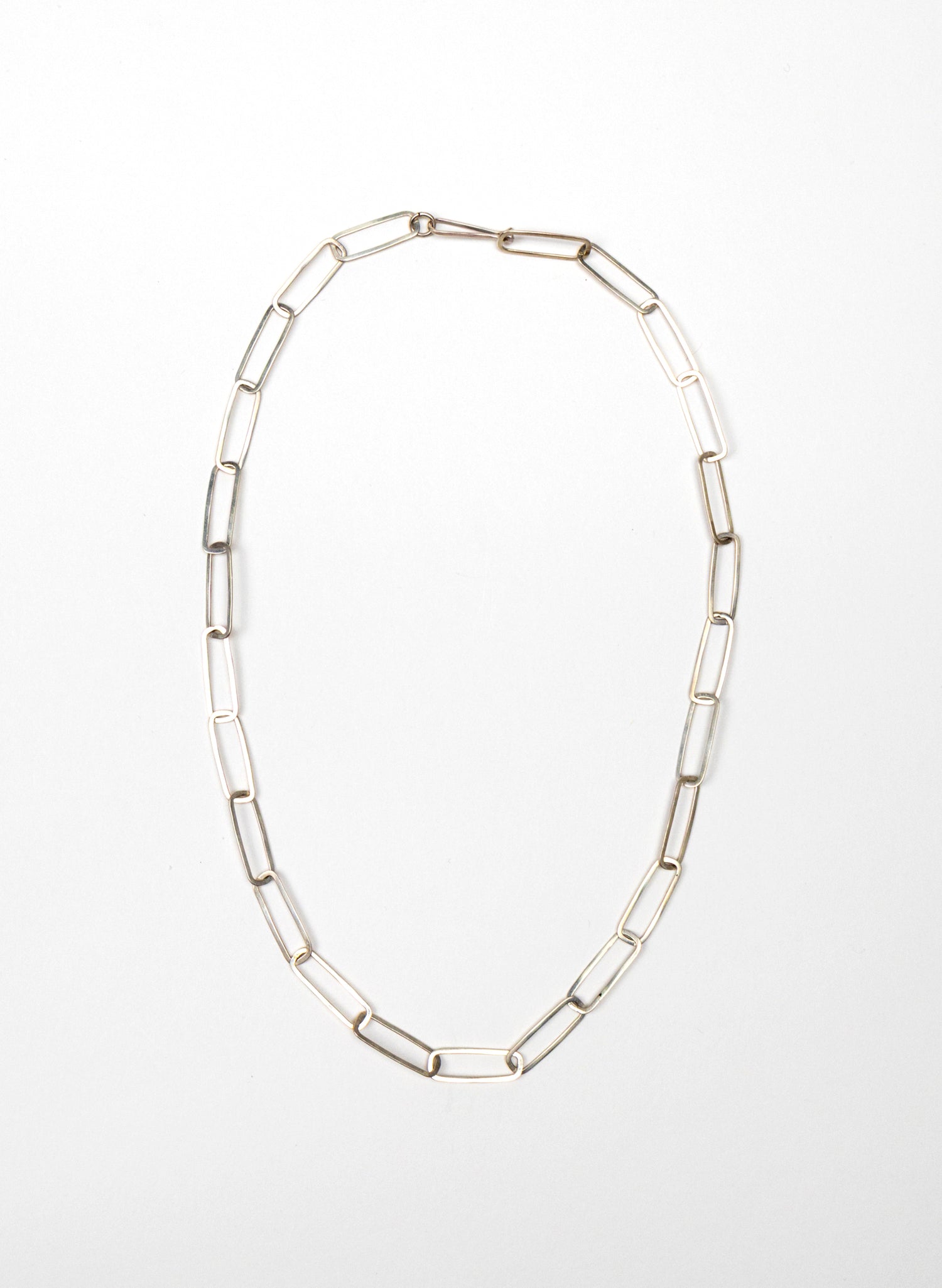 Rectangle Flattened Link Necklace