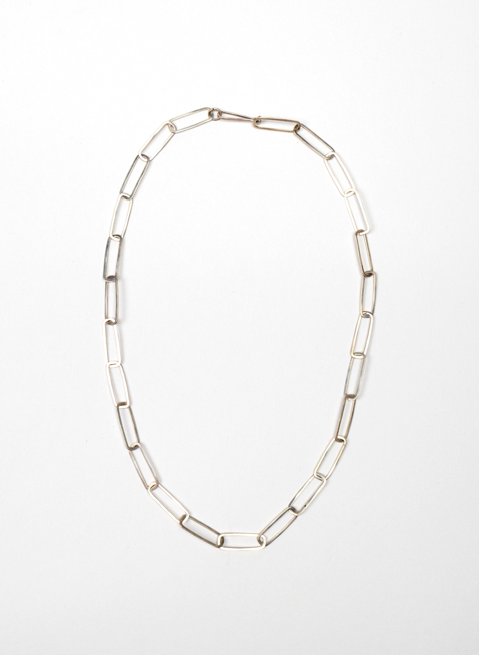 Rectangle Flattened Link Necklace