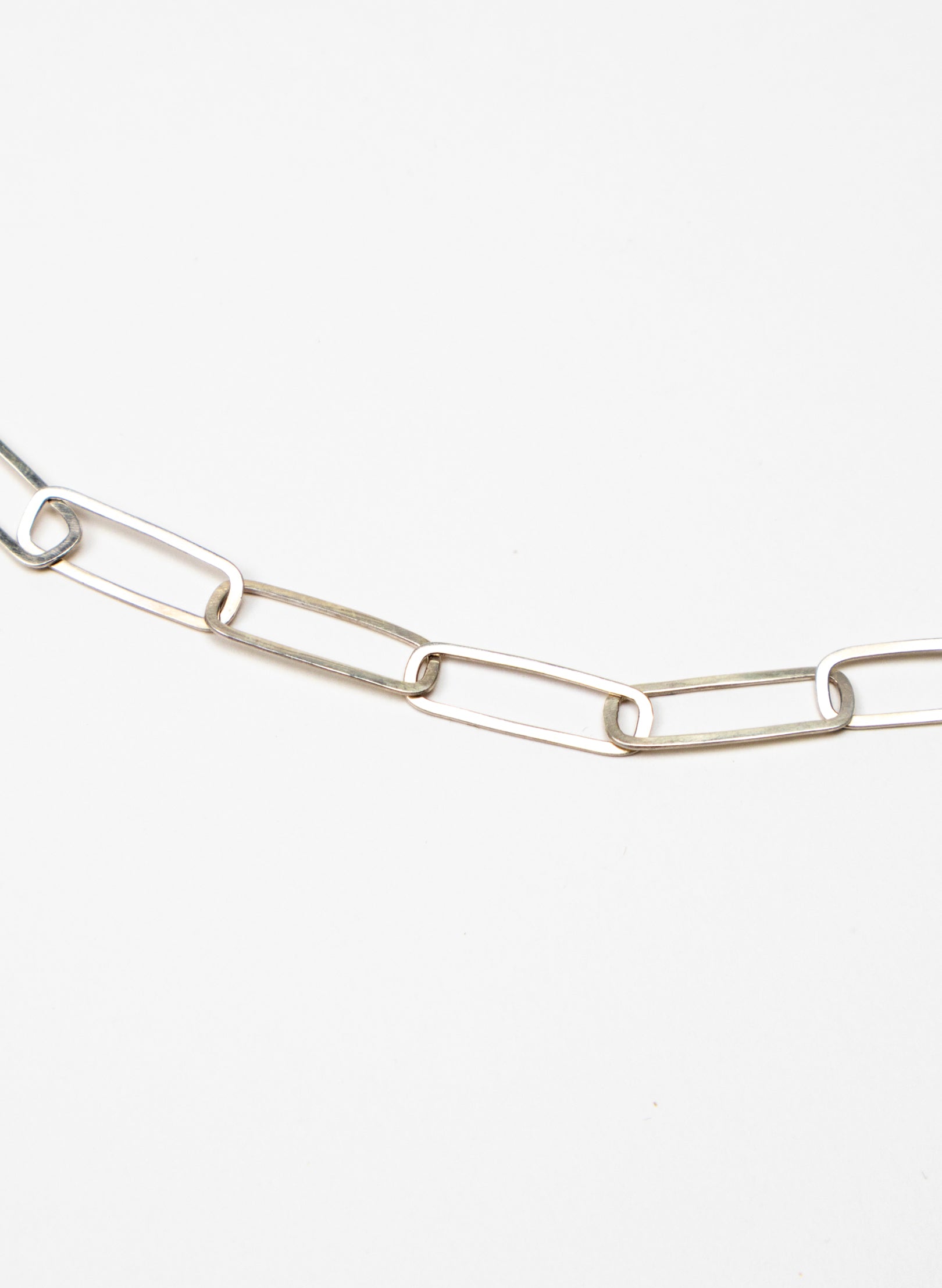 Rectangle Flattened Link Necklace