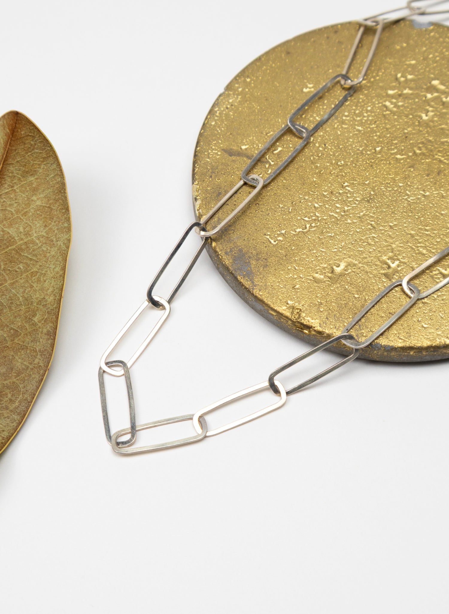 Rectangle Flattened Link Necklace