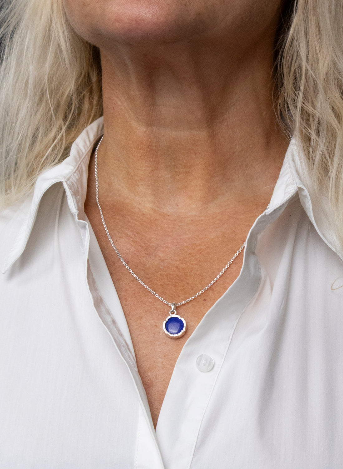 Round Lapis Pendant
