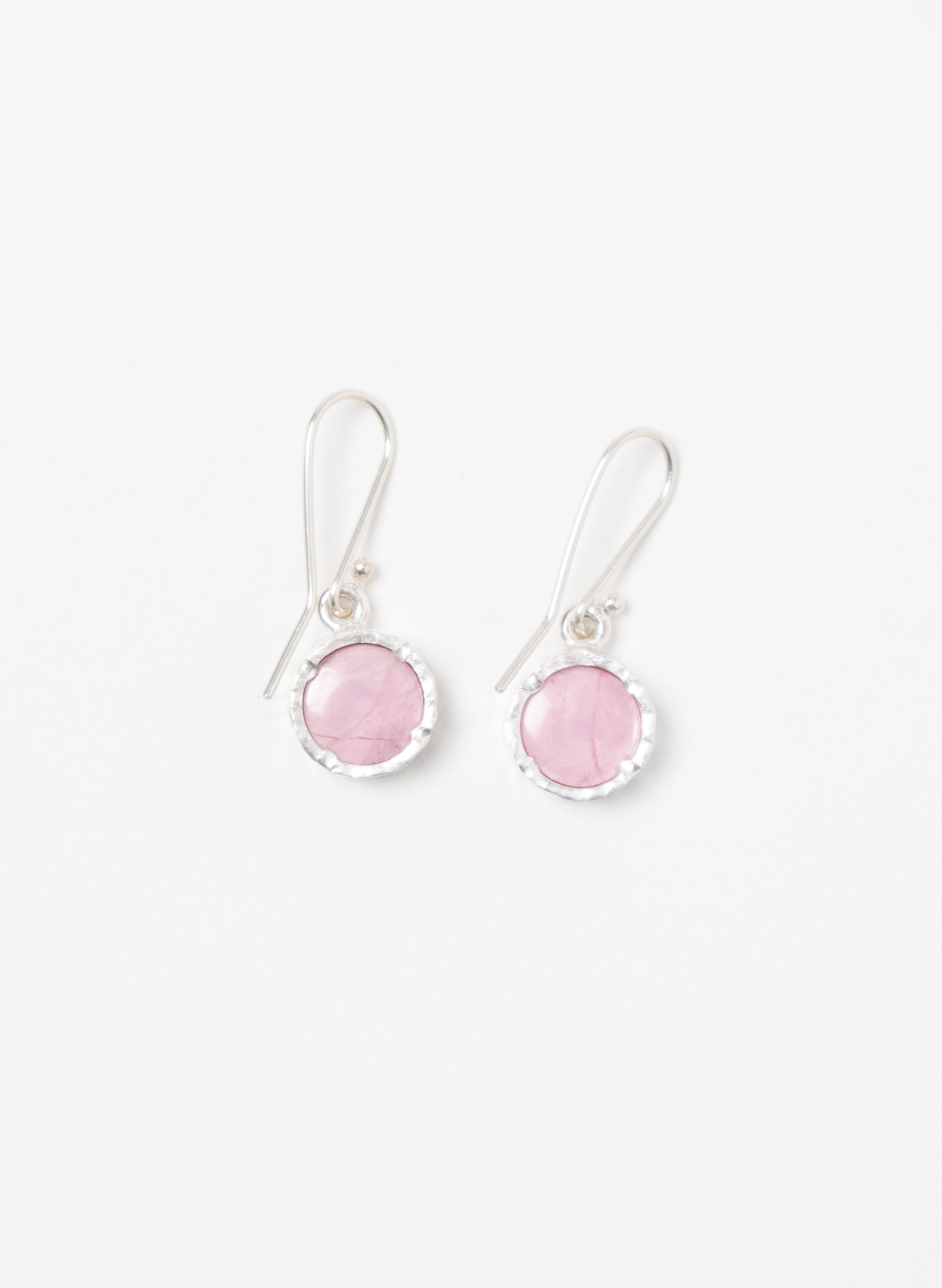 Round Rhodinite Earrings