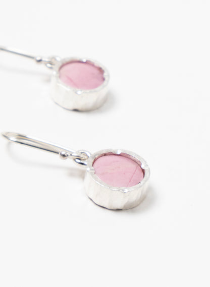 Round Rhodinite Earrings