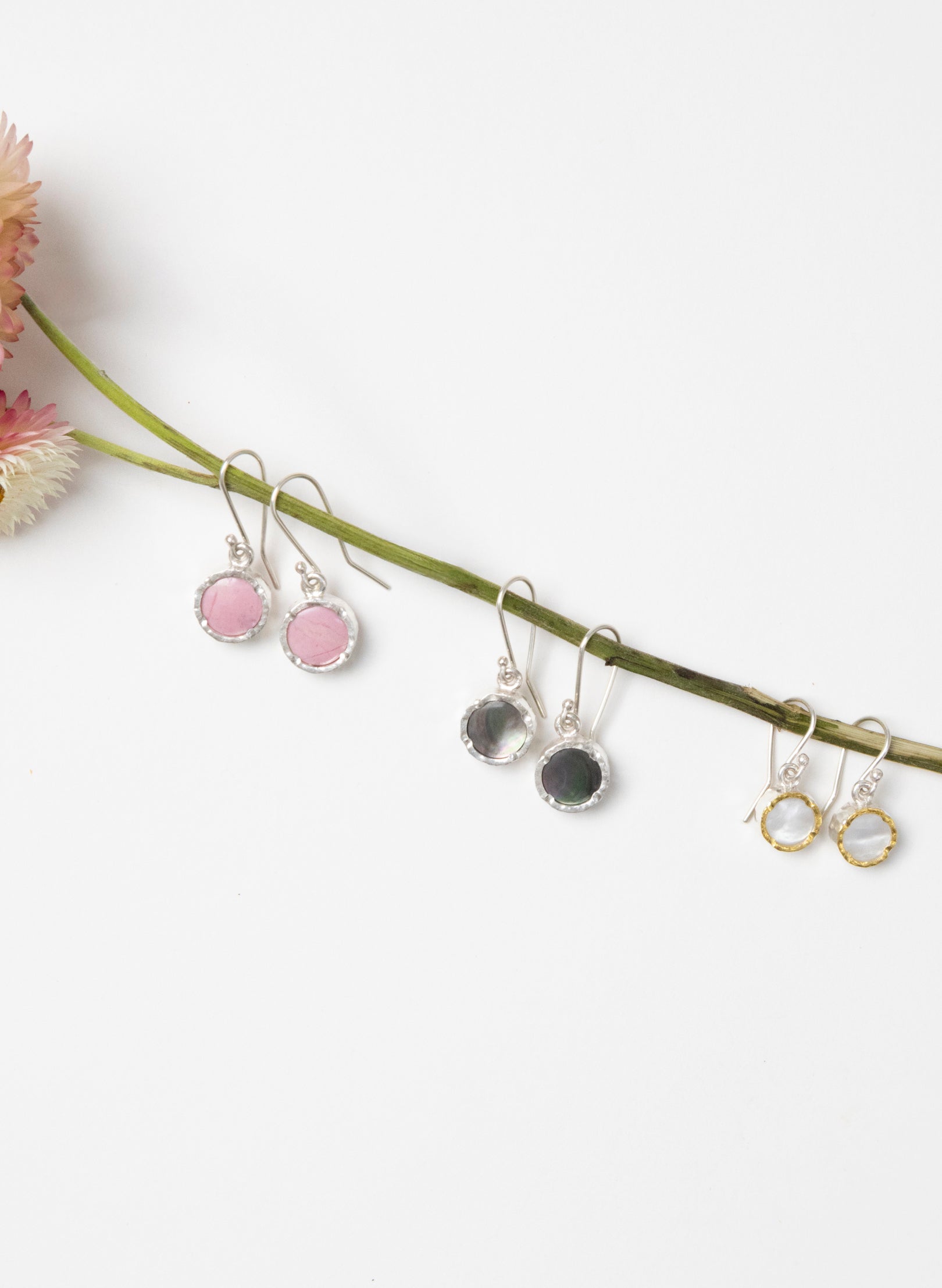 Black Lipped Mother of Pearl Earrings