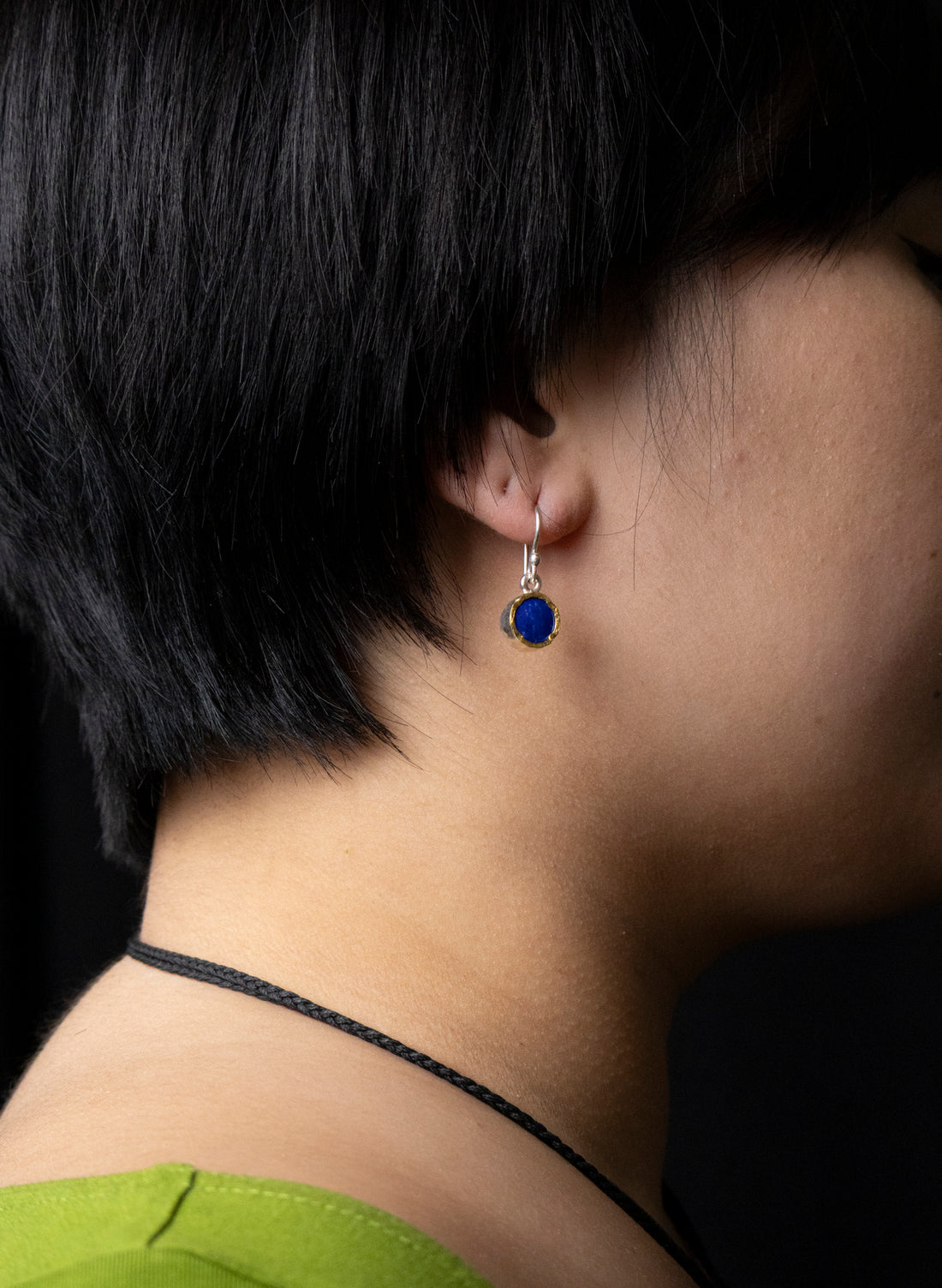 Round Lapis Earrings