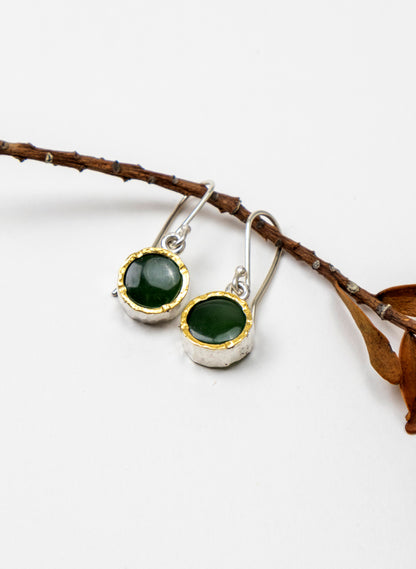 Round Pounamu Earrings