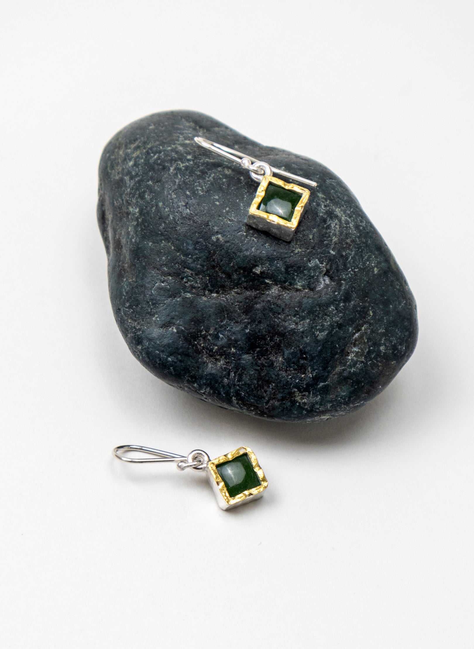 Square Pounamu Earrings