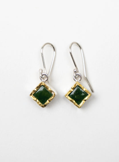 Square Pounamu Earrings
