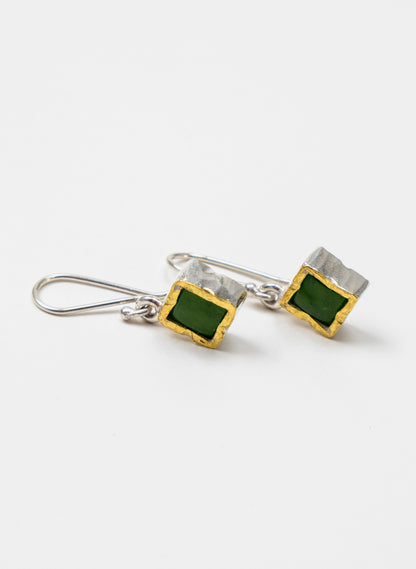 Square Pounamu Earrings