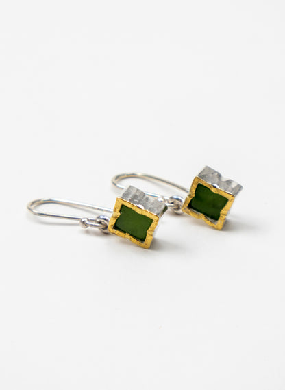 Square Pounamu Earrings