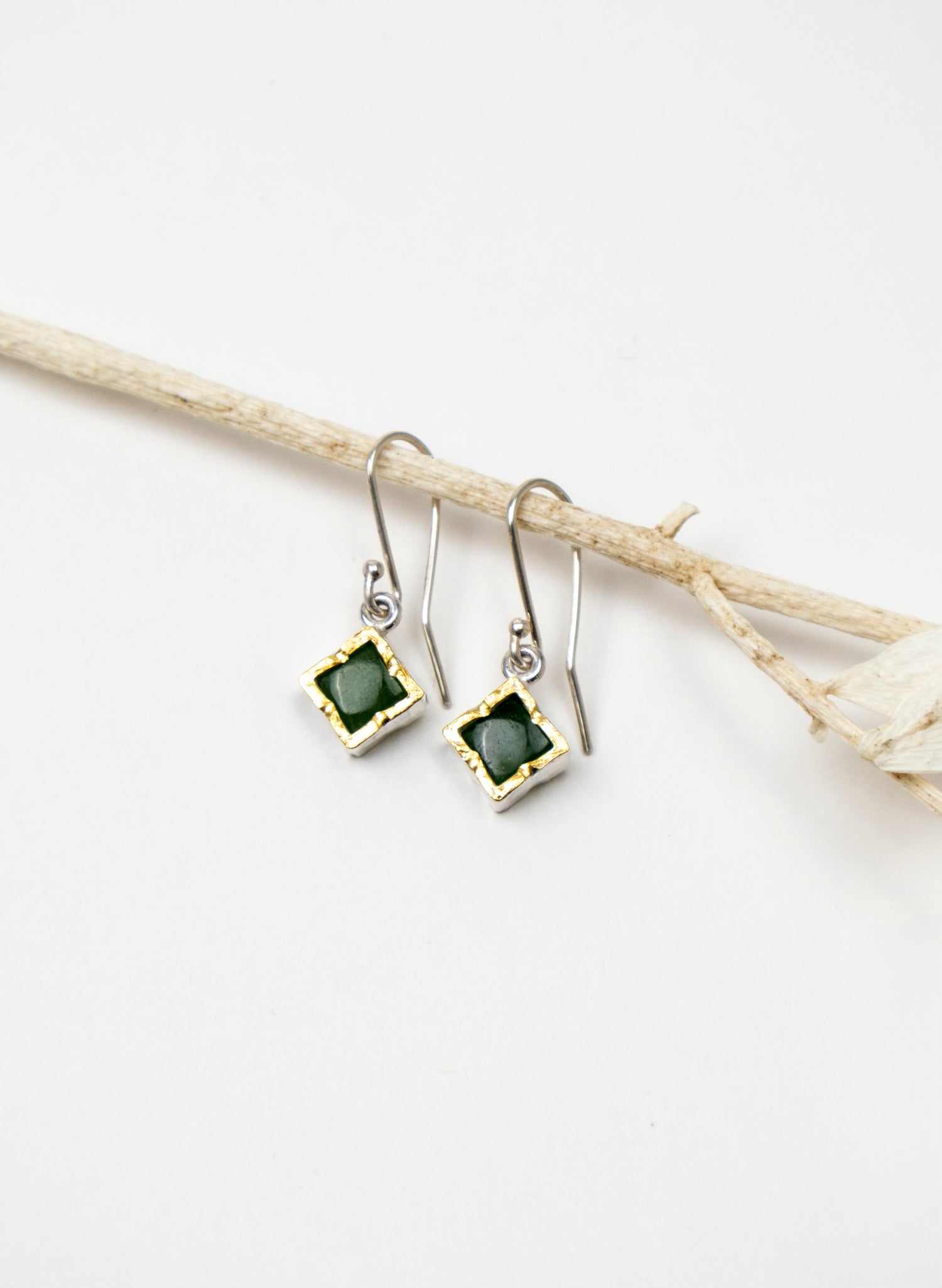 Square Pounamu Earrings