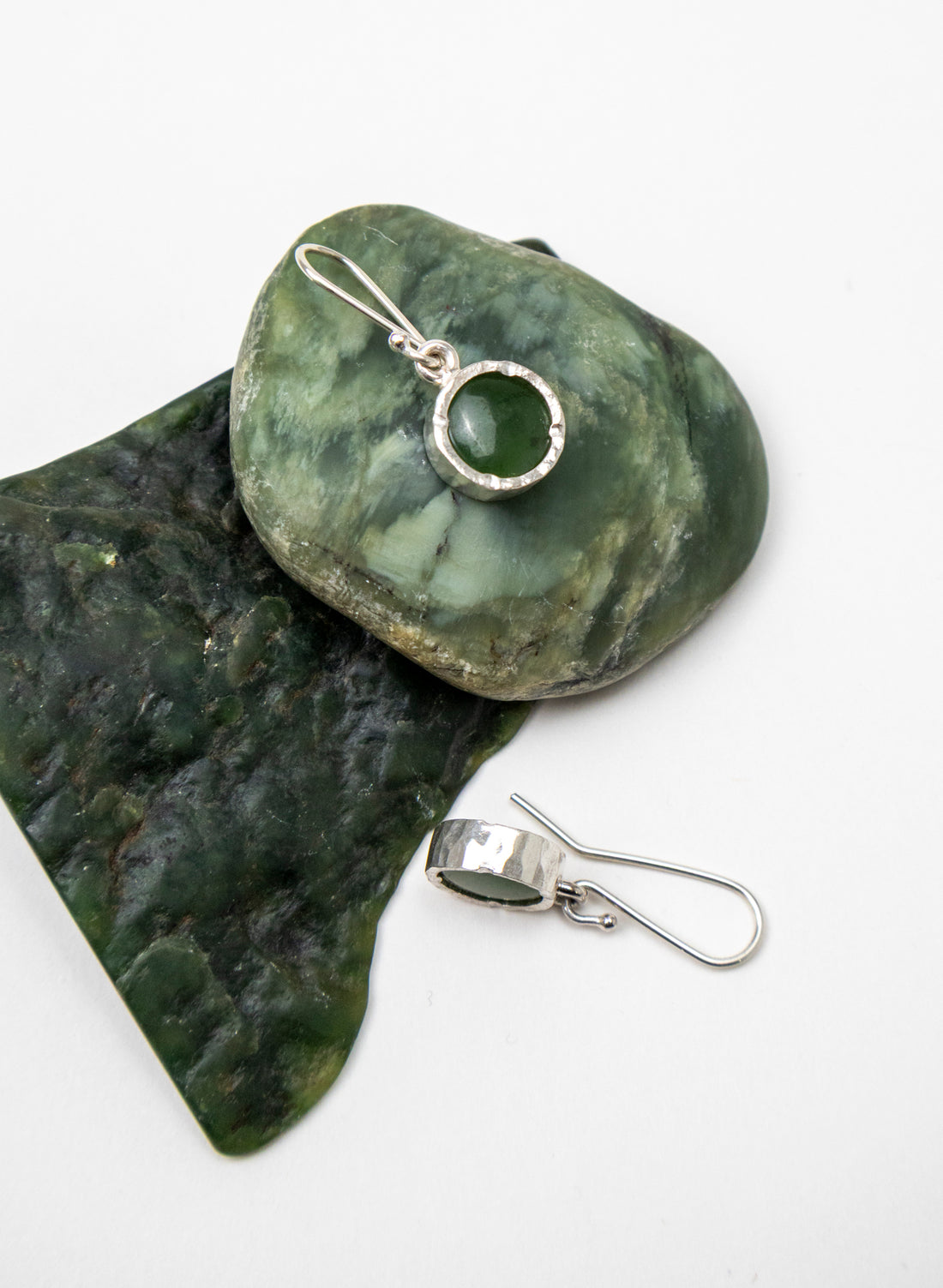 Round NZ Pounamu Earrings