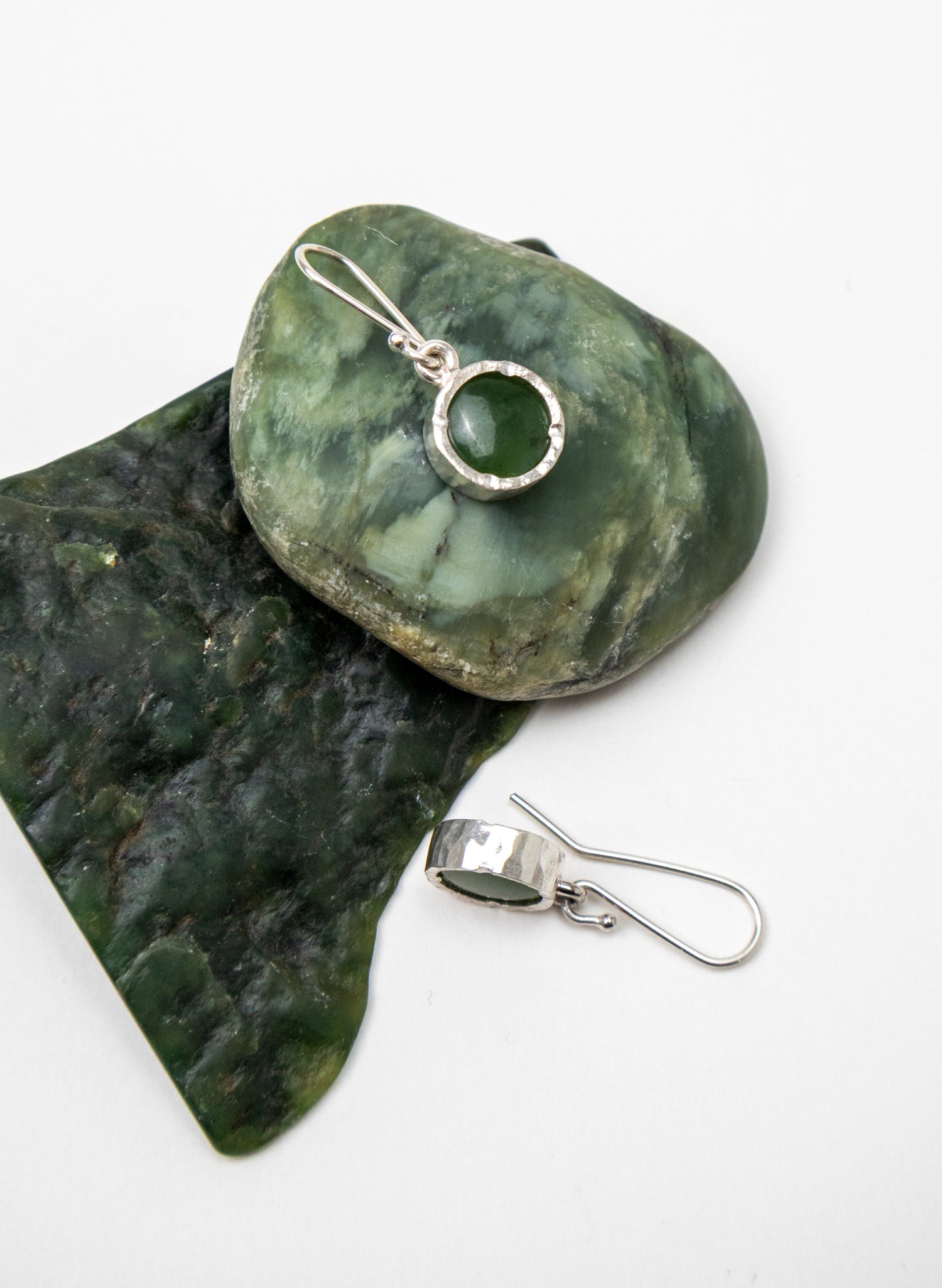 Round NZ Pounamu Earrings
