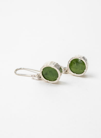 Round NZ Pounamu Earrings