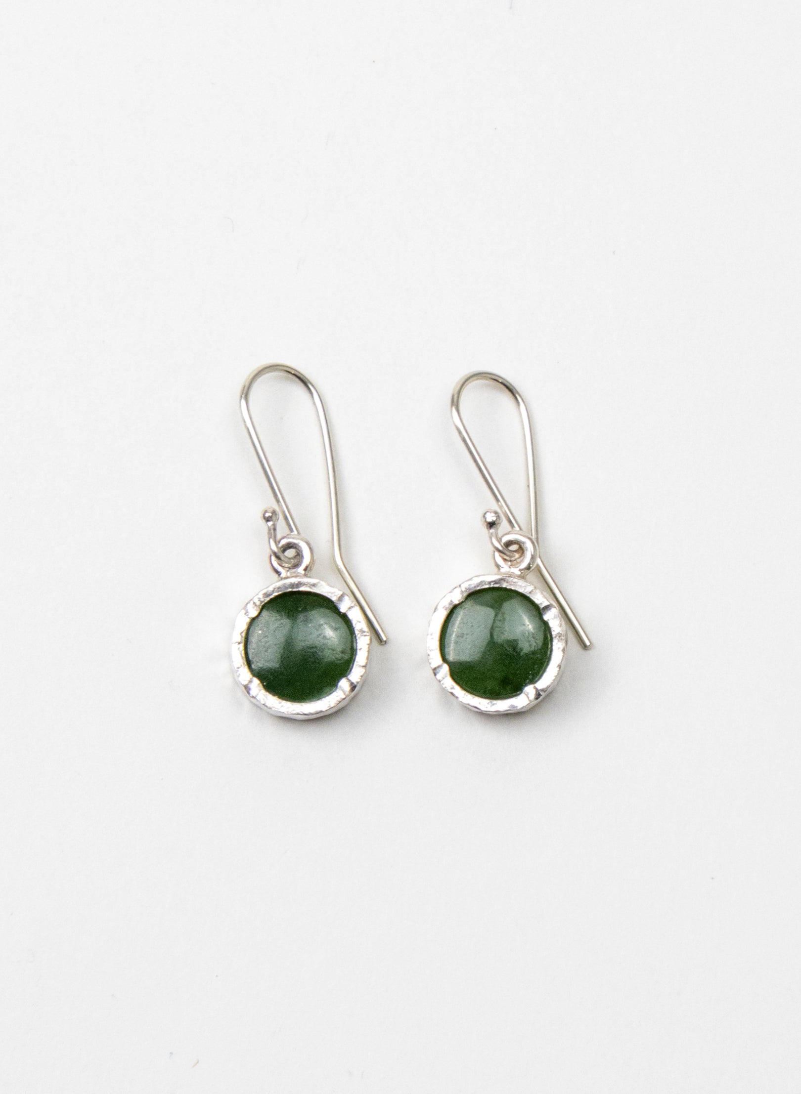 Round NZ Pounamu Earrings
