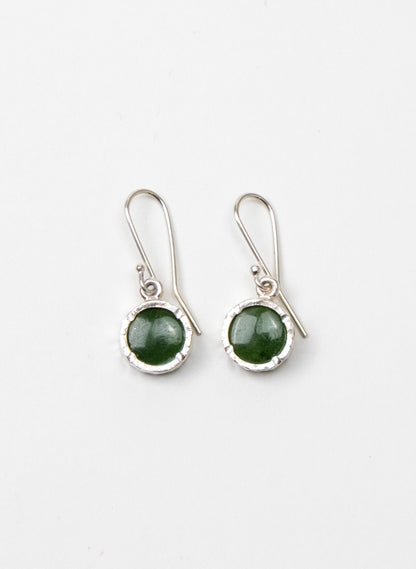 Round NZ Pounamu Earrings
