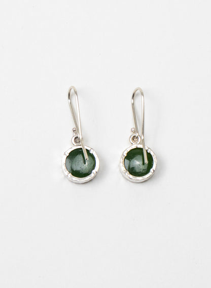 Round NZ Pounamu Earrings