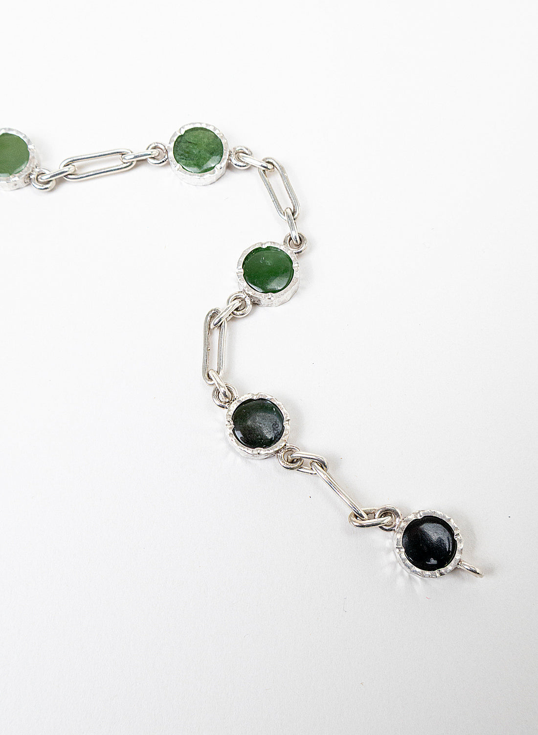 5 Stone Pounamu Bracelet - Sterling Silver