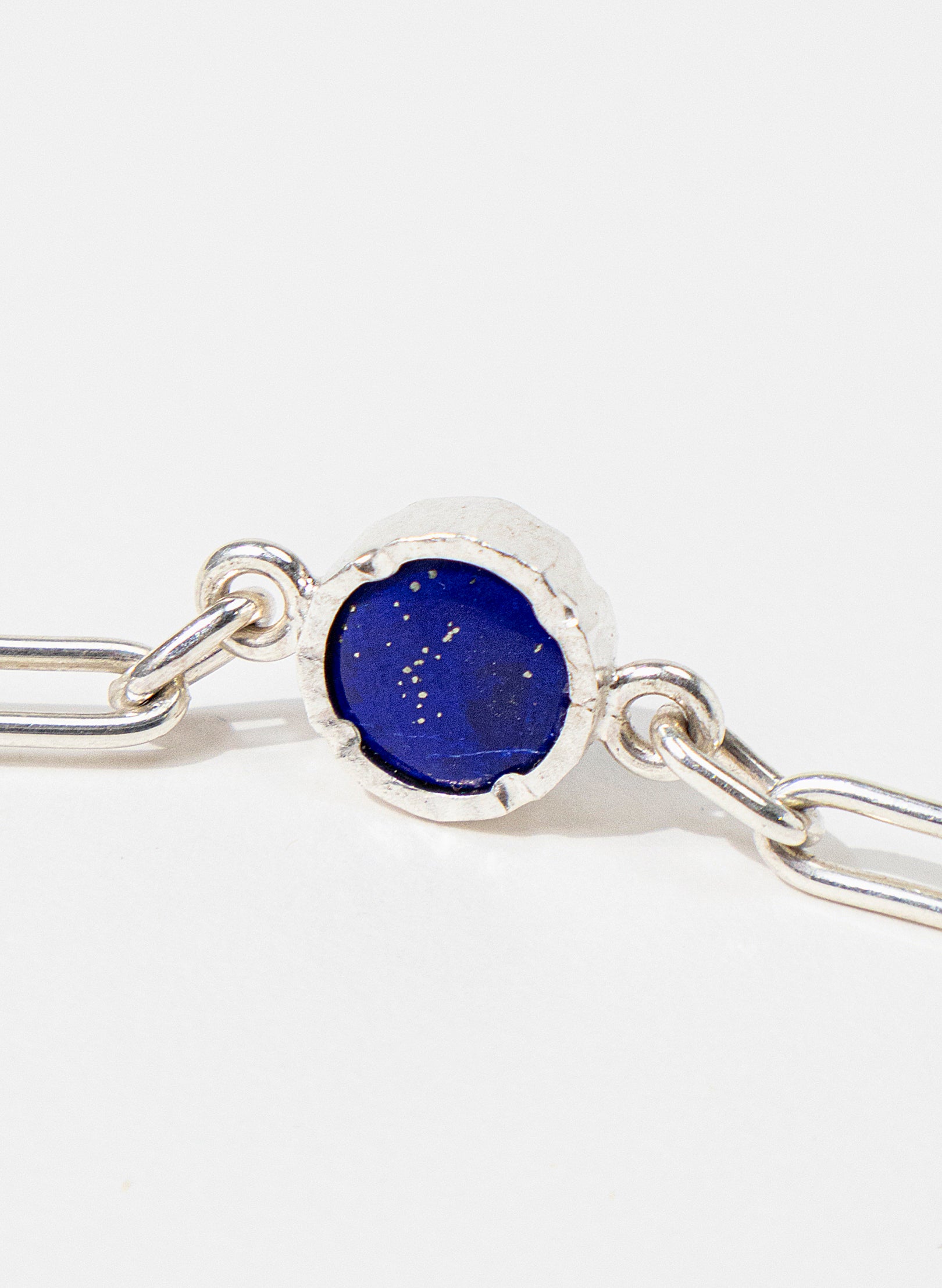 5 Stone Lapis Lazuli Bracelet - Sterling Silver