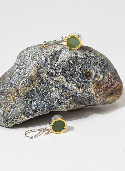 Round Pounamu Earrings