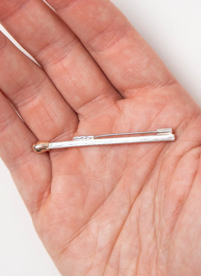 Live Match Brooch | Sterling Silver &amp; 9ct Rose Gold