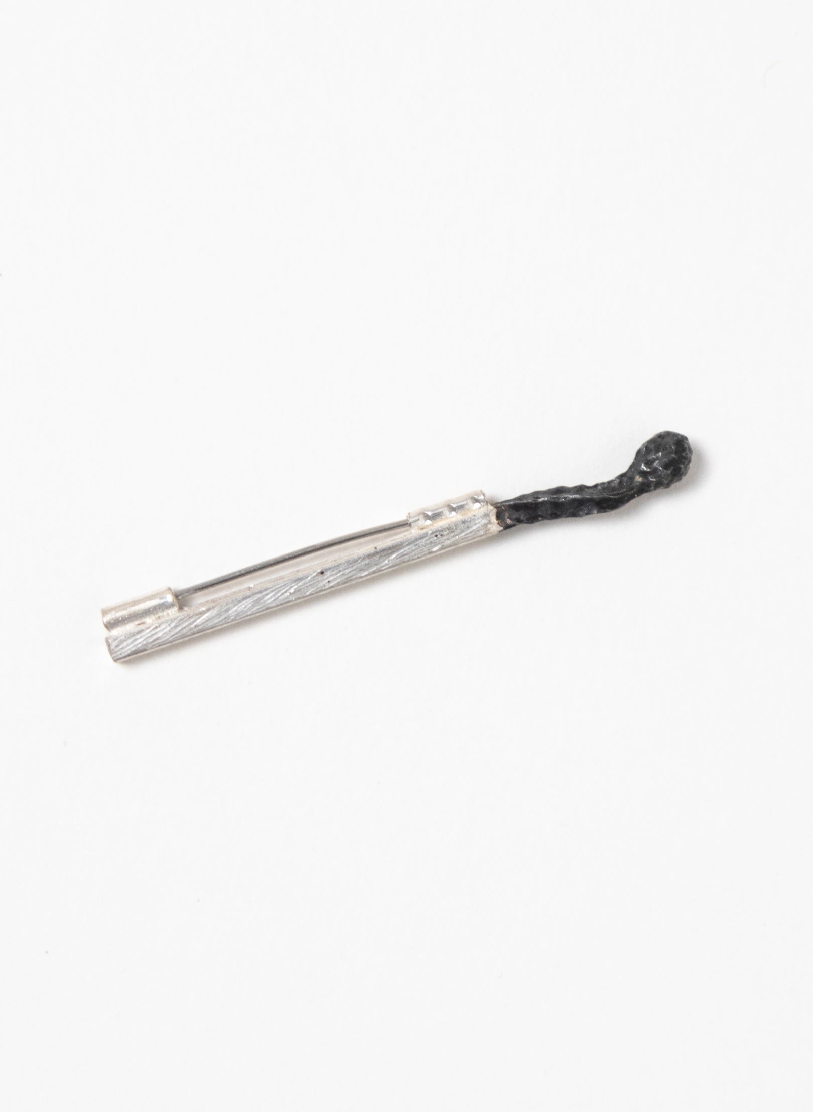 Burnt Match Brooch - Silver
