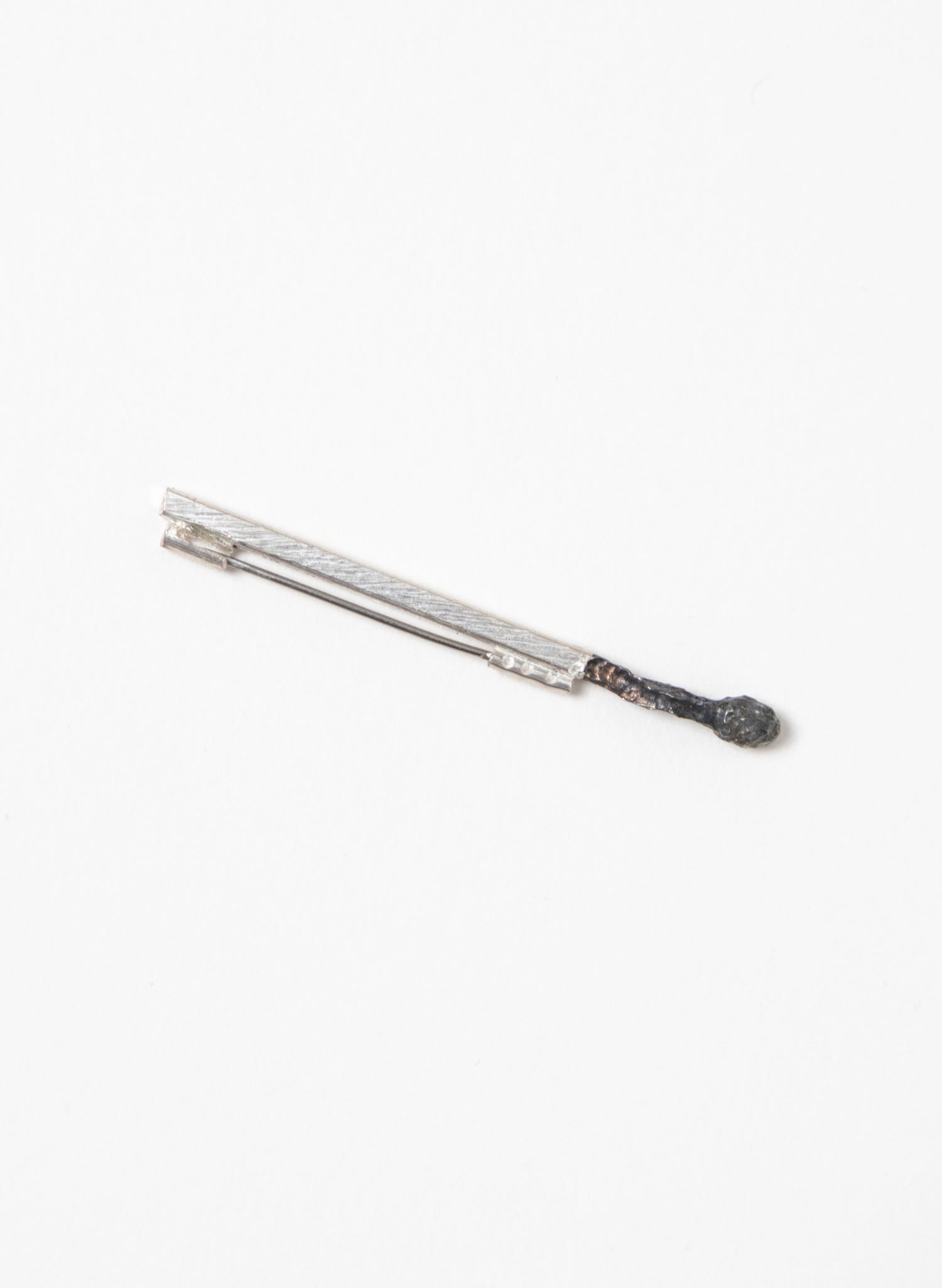 Burnt Match Brooch - Silver