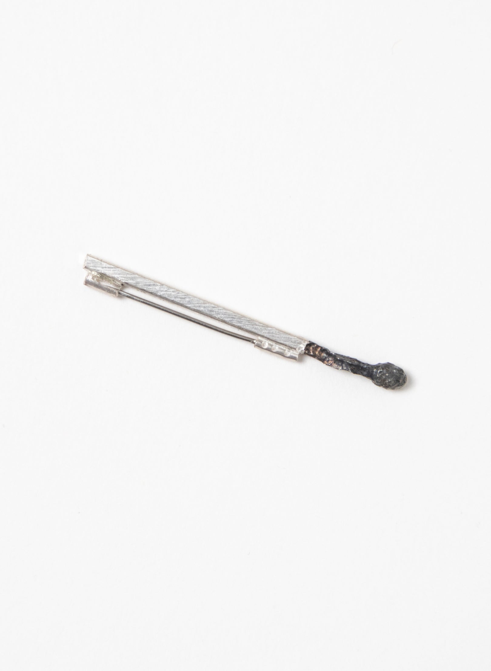 Burnt Match Brooch - Silver