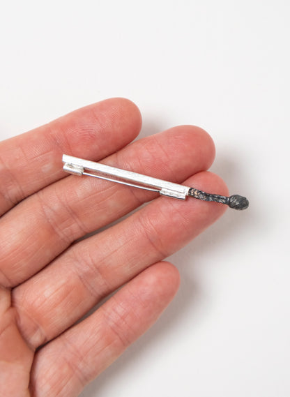Burnt Match Brooch - Silver