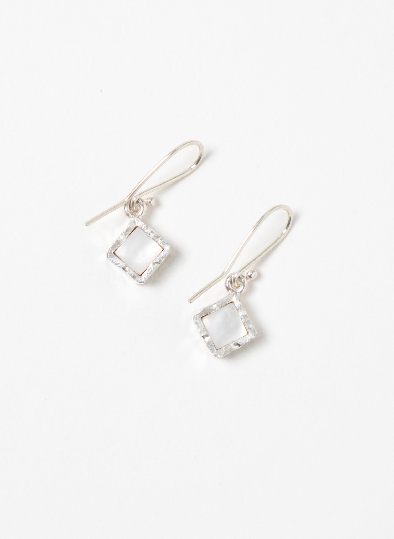Gold Square Mother of Pearl Earrings