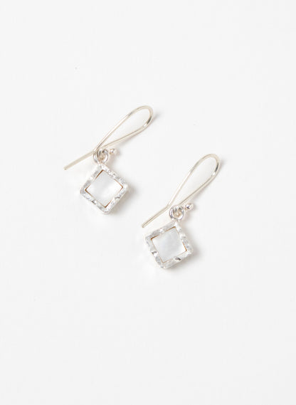 Gold Square Mother of Pearl Earrings