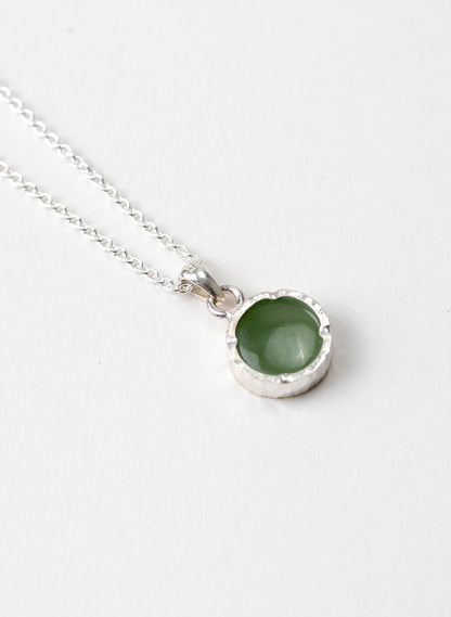 Round Pounamu Pendant with 22ct Gold