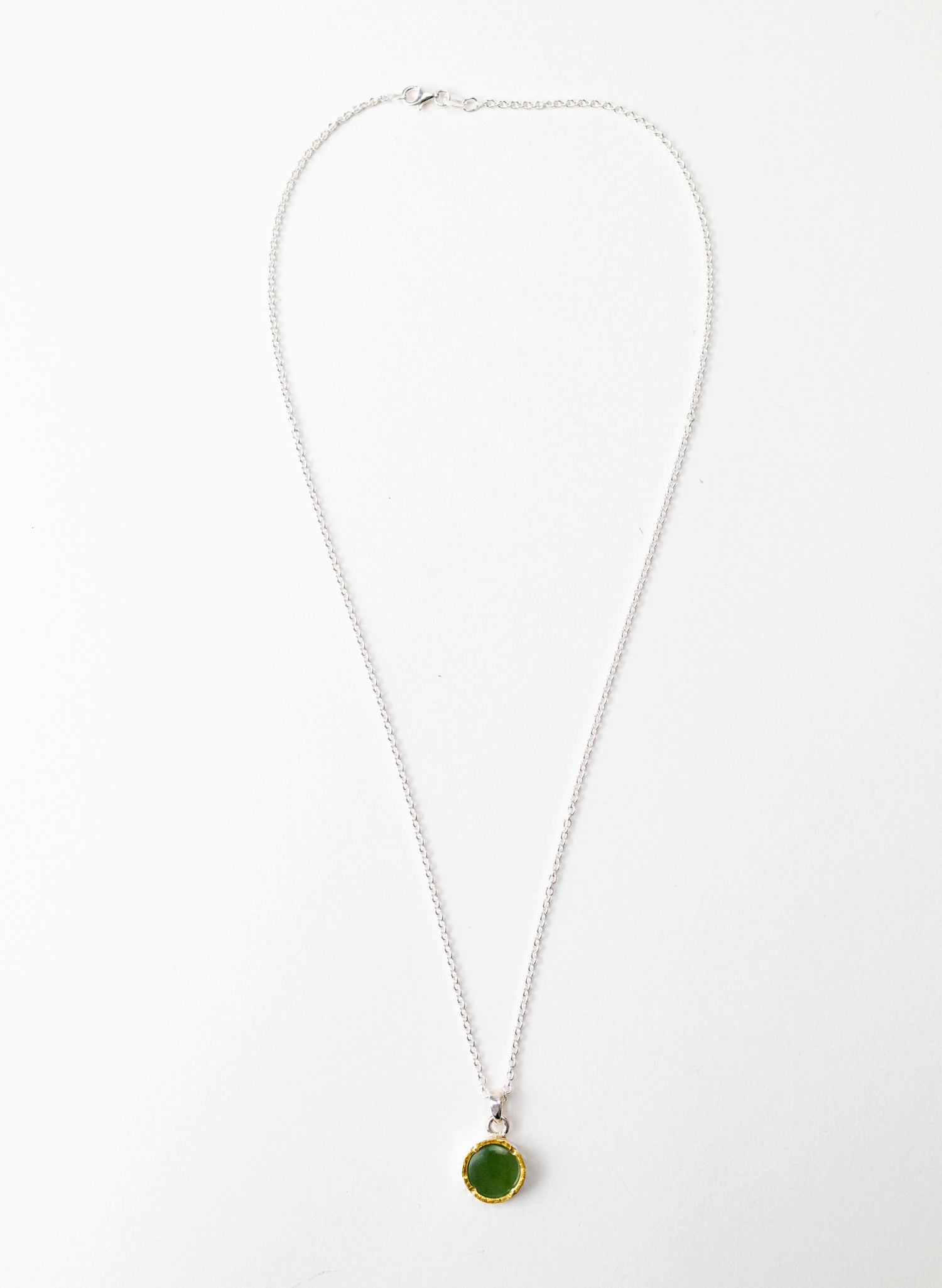 Round Pounamu Pendant with 22ct Gold