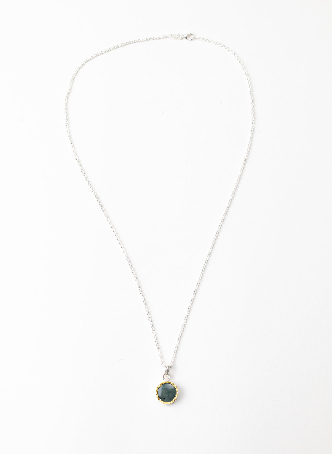 Round Pounamu Pendant with 22ct Gold