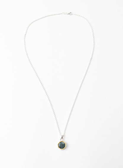 Round Pounamu Pendant with 22ct Gold