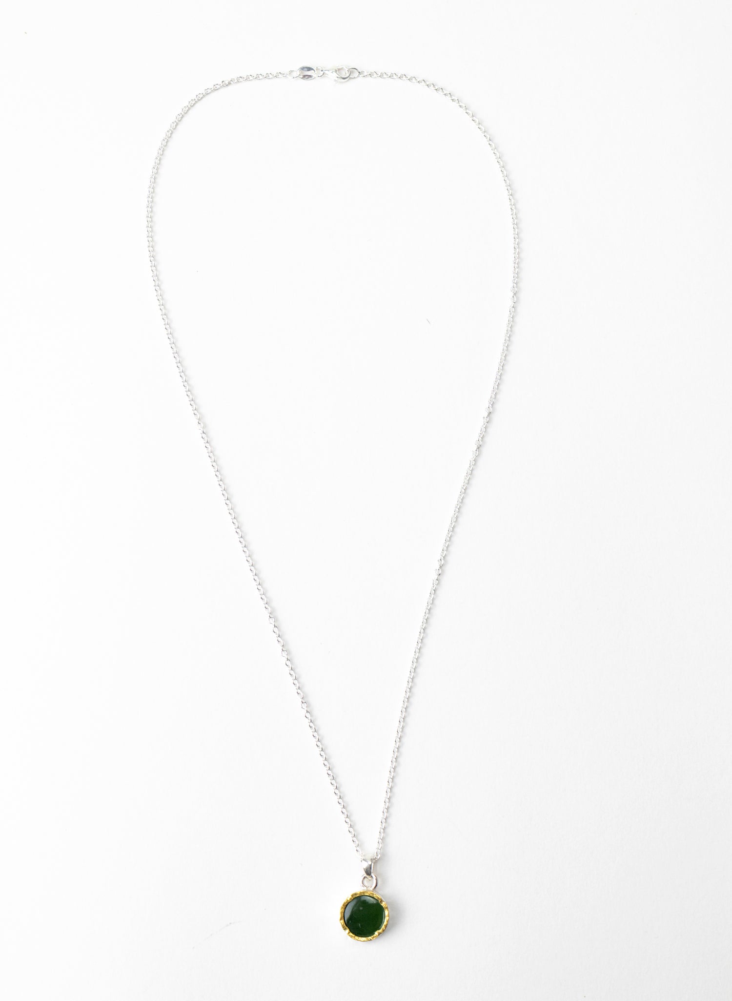 Round Pounamu Pendant with 22ct Gold