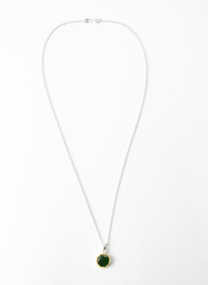 Round Pounamu Pendant with 22ct Gold