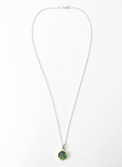 Round Paua Pendant with 22ct Gold