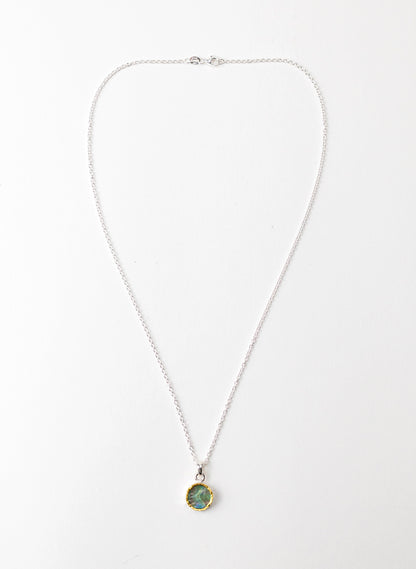 Round Paua Pendant with 22ct Gold