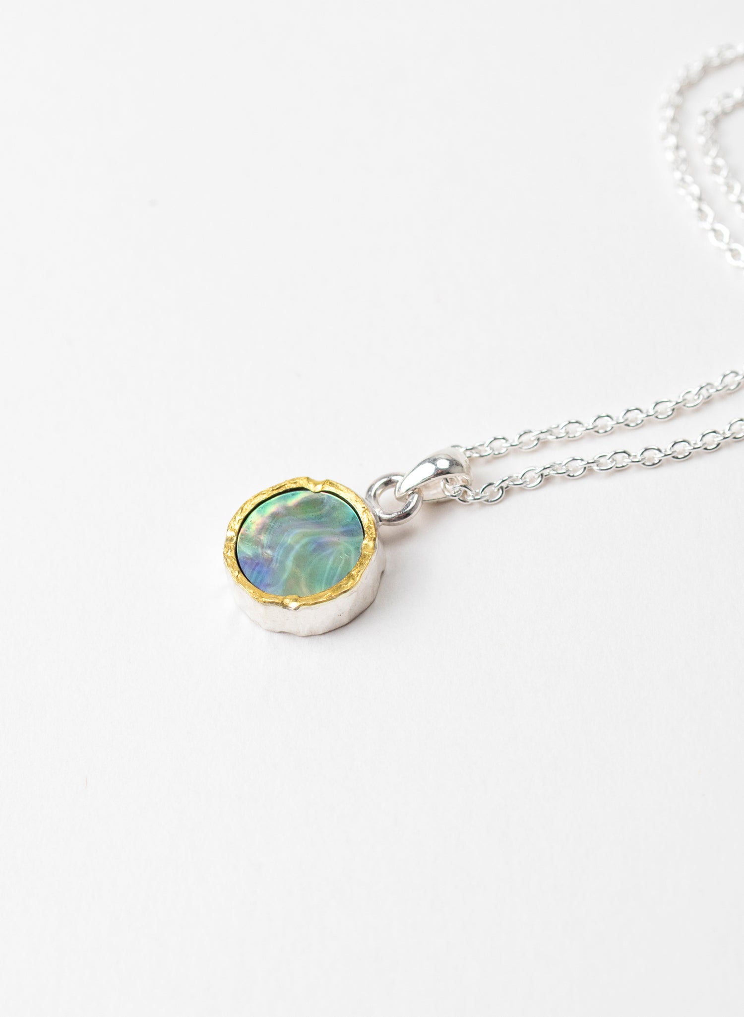 Round Paua Pendant with 22ct Gold