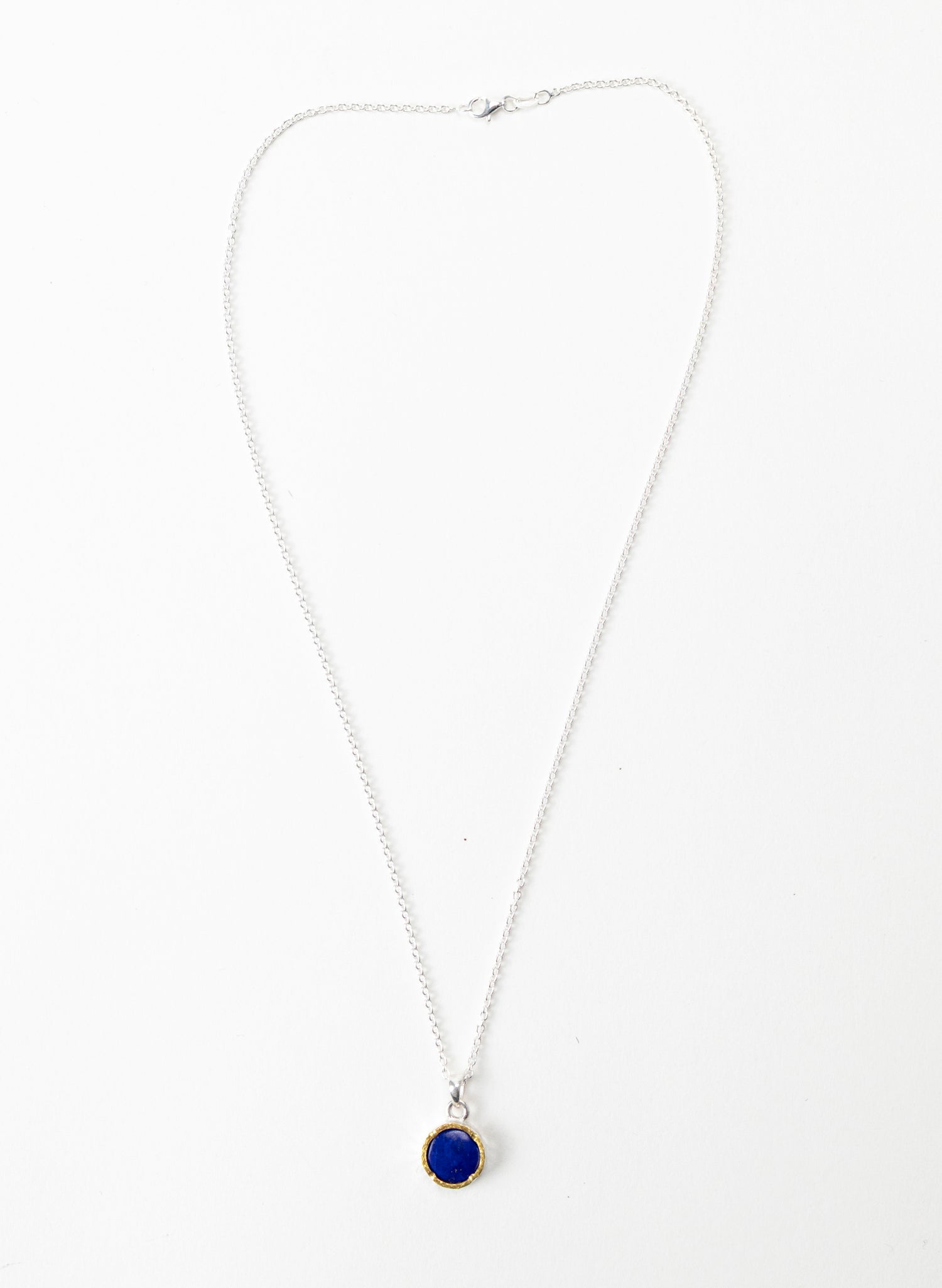 Round Lapis Pendant with 22ct Gold
