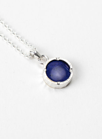 Round Lapis Pendant with 22ct Gold