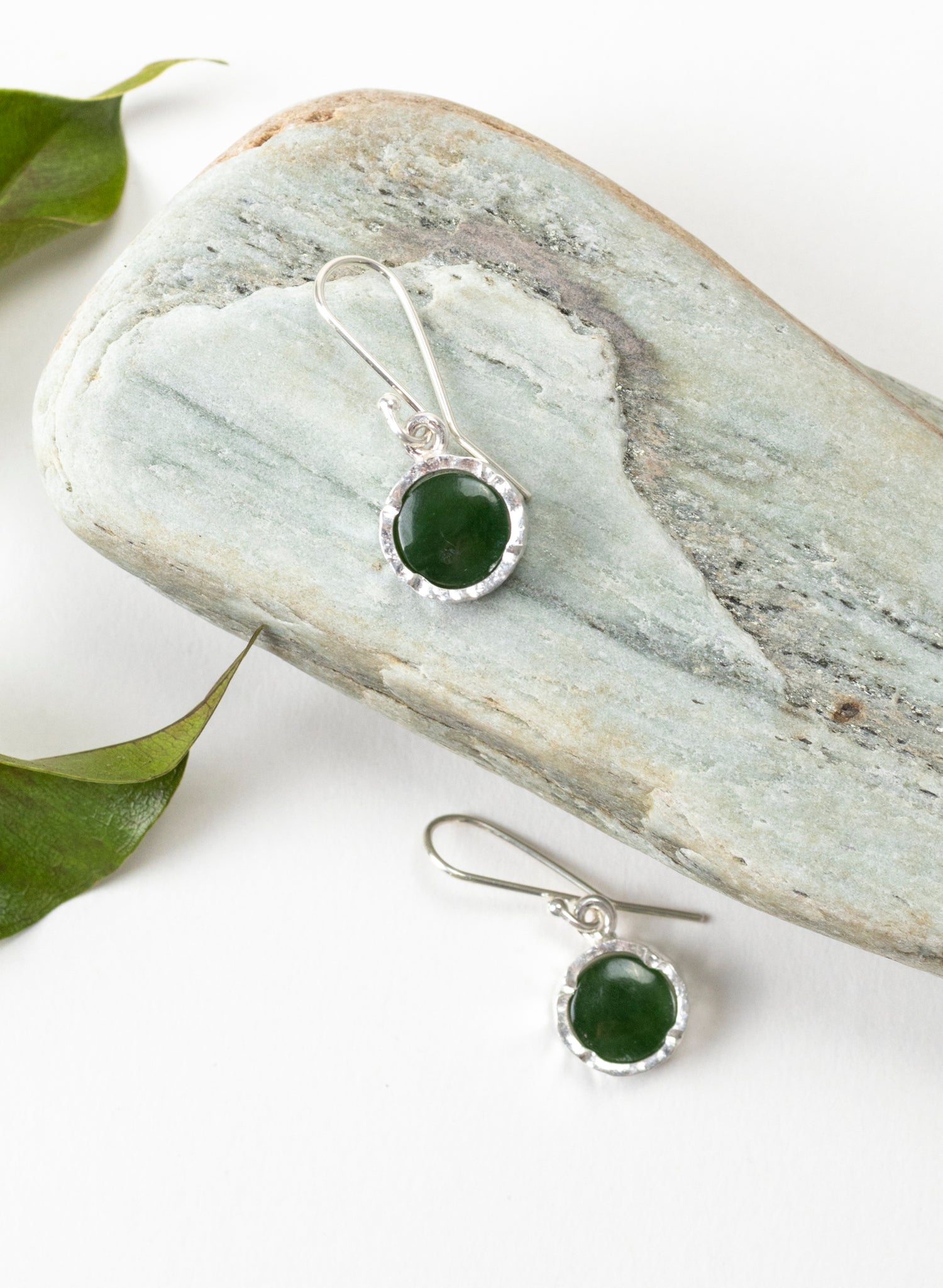 Round Pounamu Earrings